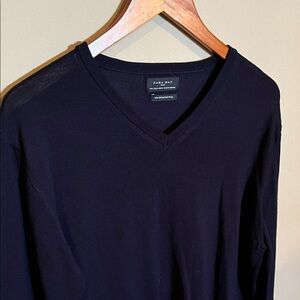 Zara Navy V-Neck Sweater